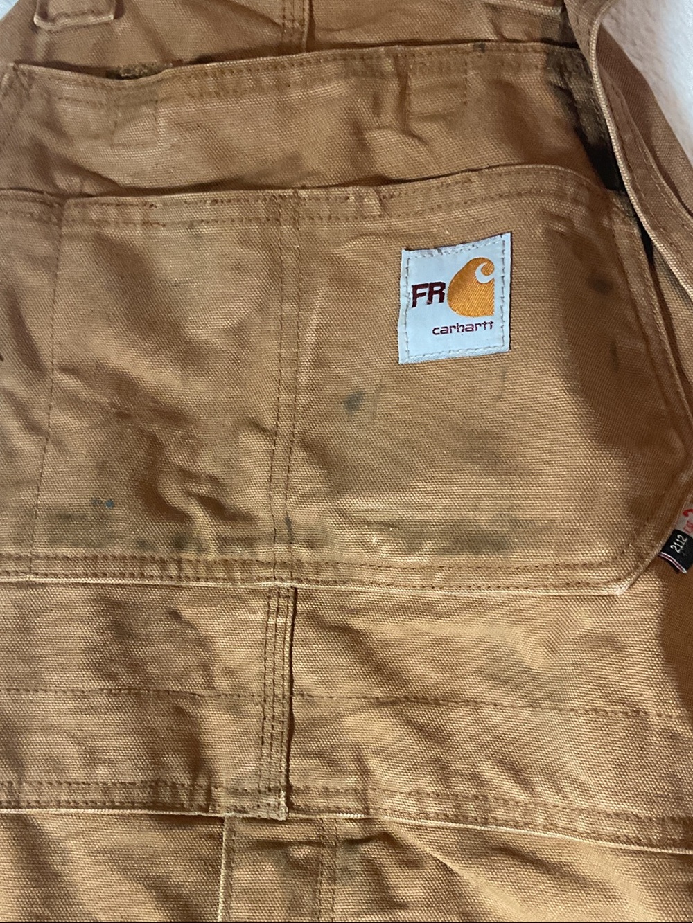 Carhartt two pairs Tan Canvas Work Overalls